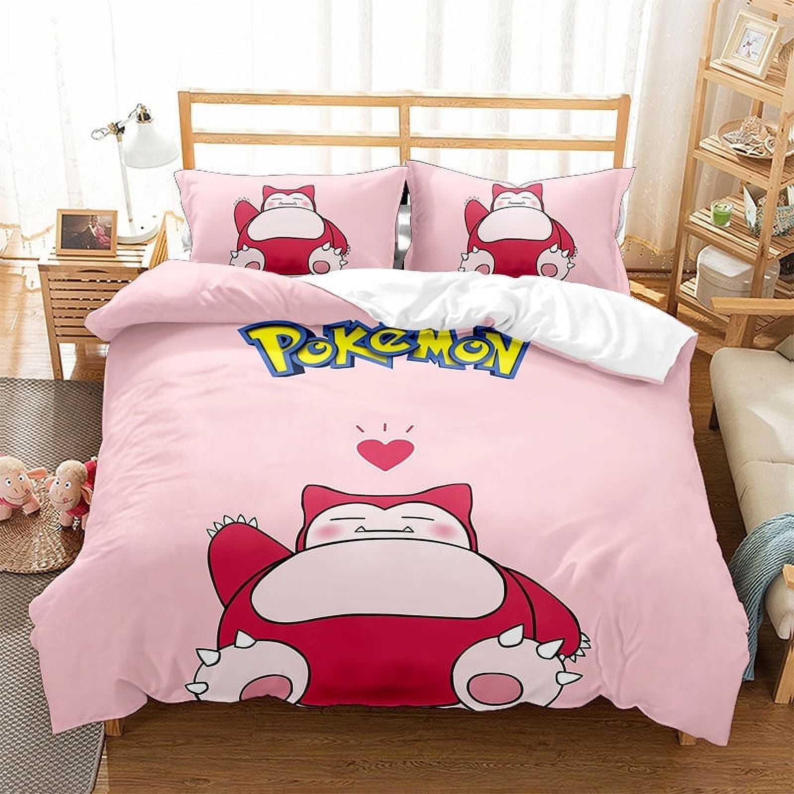 Full/Twin/Queen/King Size Anime Bedding Set 3D Pokemon Pikachu Bedding Duvet Cover Set Quilt ...