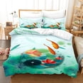 thumbnail image 1 of Full Twin Single 3pcs Size King Set Bedding Lotus Pillowcase With Bed Double Set Cover Duvet Flower Green, 1 of 7