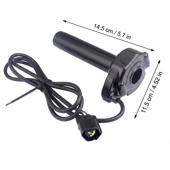 Full Twist Throttle Grip Kit for Electric Dirt Bikes E-Bikes 3-Pin Style 12V-72V Compatible Smooth Acceleration Control Durable Metal-Plastic Construction,Black