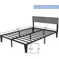 Full Upholstered 12" Metal Platform Bed Frame /With Steel Slats /No Box