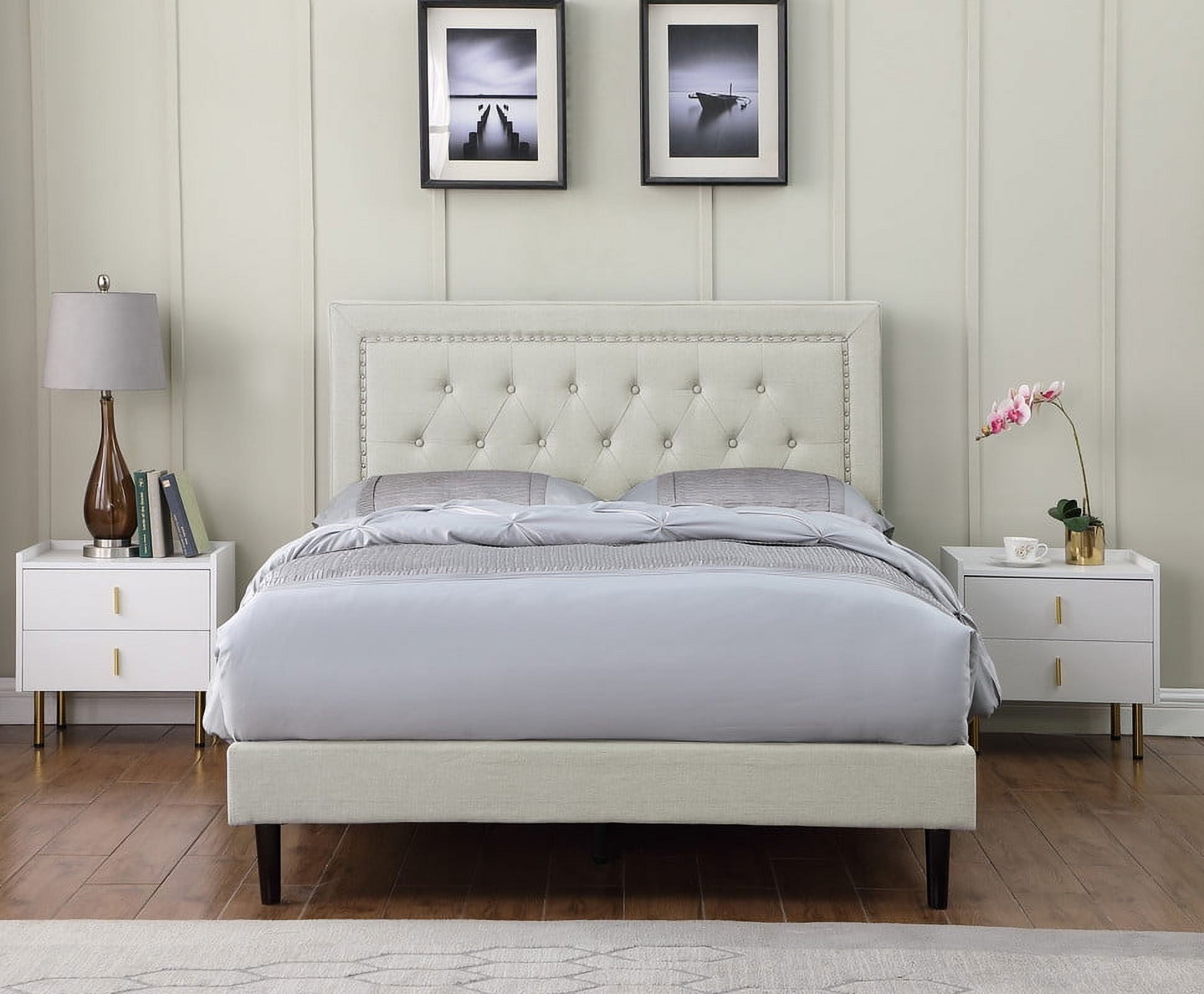 Free Shipping! Full Upholstered Platform Bed Frame with 48 Free Shipping! Full Upholstered Platform Bed Frame with 48