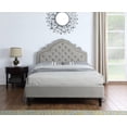 thumbnail image 1 of Oliver and Smith Full Upholstered Platform Bed Frame 51 Inch Tall Button Tufted Linen Headboard No Box Spring Needed Wood Slats Easy Assembly Light Grey, 1 of 6