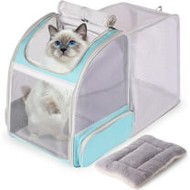 Full Vented Cat Backpack Carrier, Back Expandable Backpack for Large Cat and Small Dog up to 16 Pounds, Airline Approved Kitten Carrying Bag for Traveling and Hiking