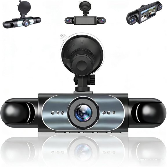 Full View Car Dashcam System, 360° 4 Channel Dash, 4k Front & 1080p Rear/Side Car Camera with Parking Mode for Taxi, Fleet, and Family Vehicles