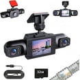 thumbnail image 1 of Full View Car Dashcam System, 360° 4 Channel Dash Cam, 1080p Car Dash Camera, Wireless, Night Vision, Loop Recording, Parking Monitor Normal version（Front + left + right,  with 32GB Card）, 1 of 5