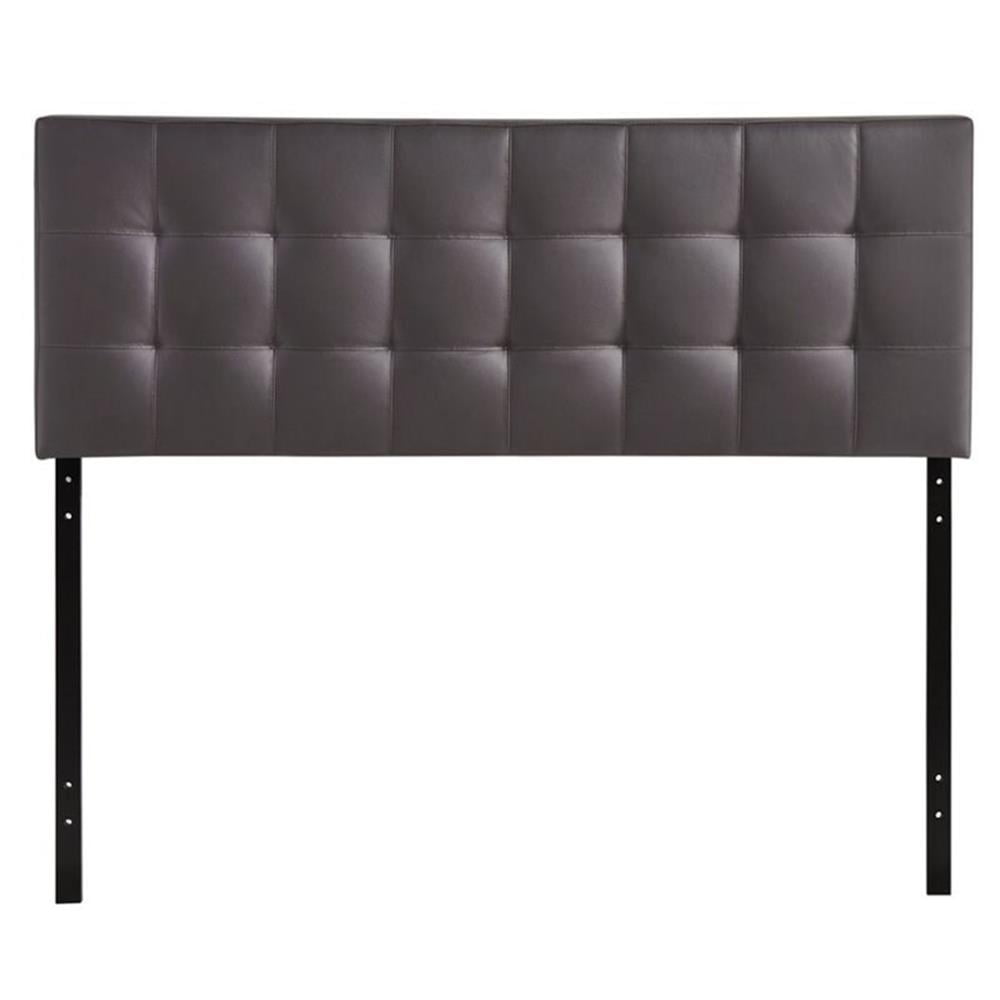 Full Vinyl Tufted Panel Headboard in Brown