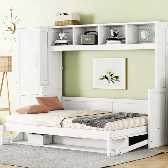 Full White Wall Bed with Customizable Setup/Meet Your Specific Requirements