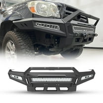 Full-Width Front Bumper Fit for 2005-2015 Toyota Tacoma,Modular Heavy Duty Steel Front Bumper with Side Wings and Bull Bar,Type B