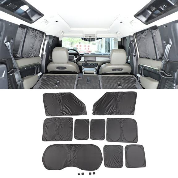 Full Window Sunshade for Land Rover Defender 2020-2026 foldable Reflective Sun Visor Custom Sunscreen UV Blocker Privacy Protector HeatShield