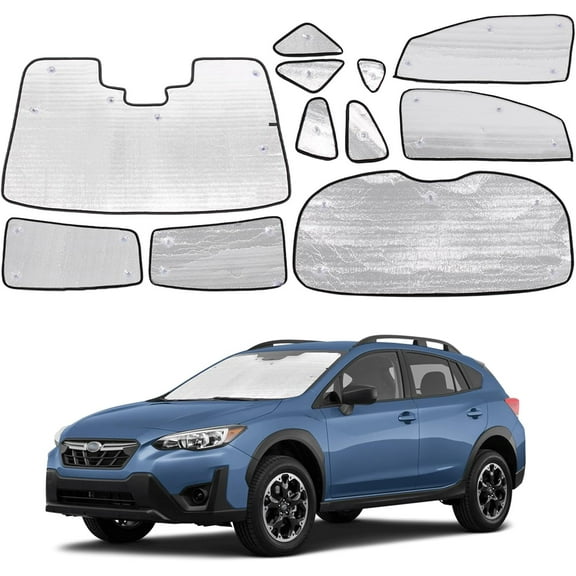 Full Windshield Sunshade Fit  for Subaru Crosstrek 2024-2026 Accessories ,Full Window Sun Shade Foldable Sun Visor Privacy Protection UV Blocker HeatShield Windshield Side Rear Window Full Set