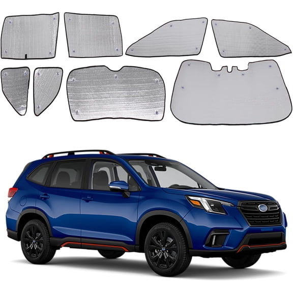 Full Windshield Sunshade Fit for Subaru Forester 2019-2025 Accessories ,Full Window Sun Shade Foldable Sun Visor Privacy Protection UV Blocker HeatShield Windshield Side Rear Window Full Set