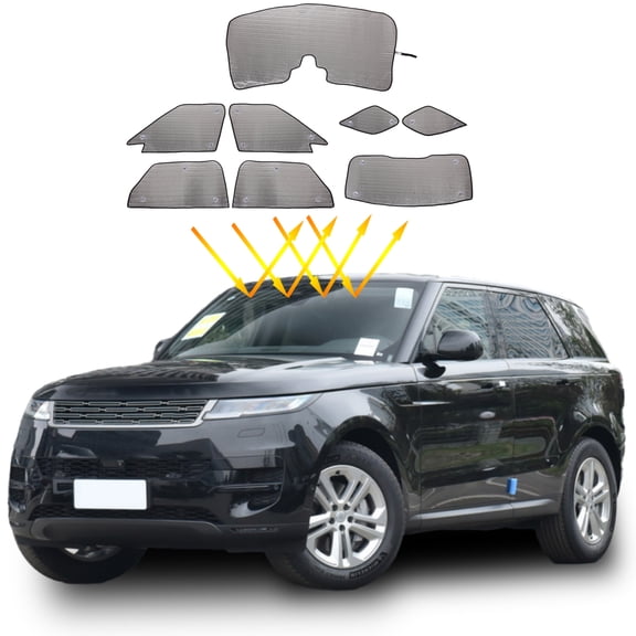 Full Windshield Sunshade for Land Rover Range Rover Sport 2023 2024,Full Window Sun Shade Foldable Reflective Sun Visor Custom Sunscreen UV Blocker Privacy Protector HeatShield