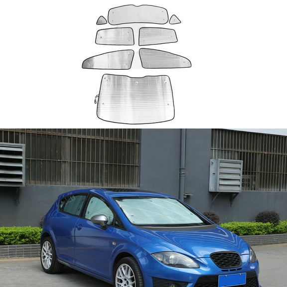 Full Windshield Sunshade for Seat Leon 2008-2012, Full Window Sun Shade, Foldable Reflective Sun Visor, Screen Shield Cover UV Blocker Protector HeatShield