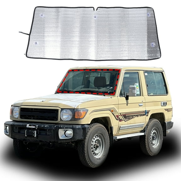 Front Windshield Sunshade For Toyota LC71(two doors) 2007,Front Window Sunshade ,Foldable Reflective Sun Visor,Screen Shield Cover UV Blocker Protector Heatshield
