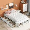 thumbnail image 1 of Full Wood Platform Bed Mattress Foundation with Storage Case, 2 Storage drawers, Bed Frame Storage Bed Lengthwise Support Slat for Boy Girl, No Box Spring Needed, Easy Assembly, 1 of 9