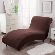 Full Wrap Chaise Lounge Cover Machine Washable Stretch Armless Lounge Cover With Bottom Strap for Living Room Indoor Bedroom