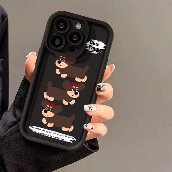 Full Wrap Shockproof Anti-Vibration Case Compatible with Apple iPhone 17 Air, Cute Dog Pattern Durable Cover with Comprehensive Camera Protection