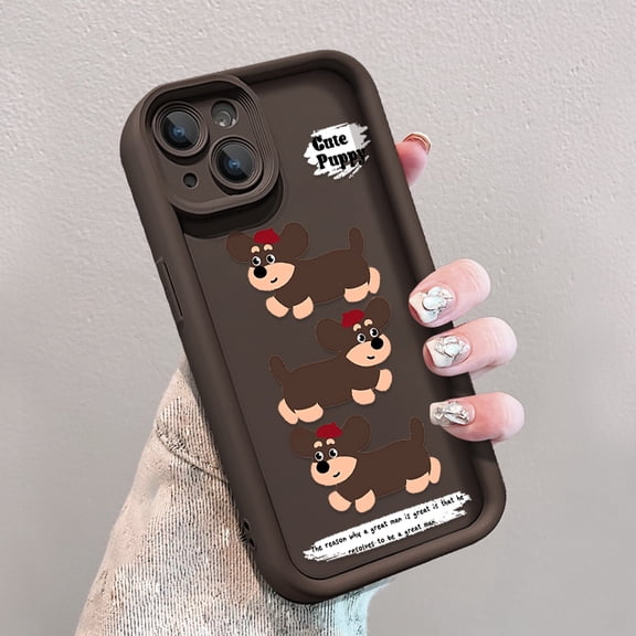 Full Wrap Shockproof Anti-Vibration Case Compatible with Apple iPhone 17 Pro Max, Cute Dog Pattern Durable Cover with Comprehensive Camera Protection
