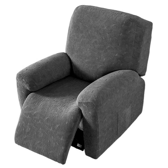 Full Wrap Style Reclining Chair Protector Pet Friendly Elastic Armchair Slipcover With Side Pocket for Living Room Bedroom