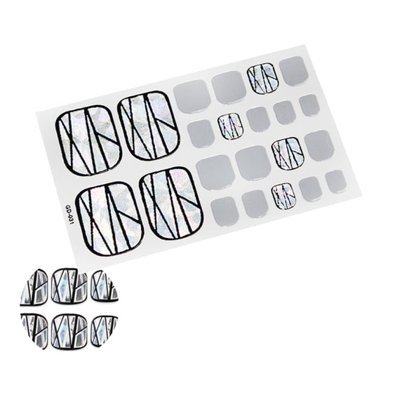 Full Wraps Toe Nail Polish Stickers Nail Stripes Self-Adhesive Toenail Decals