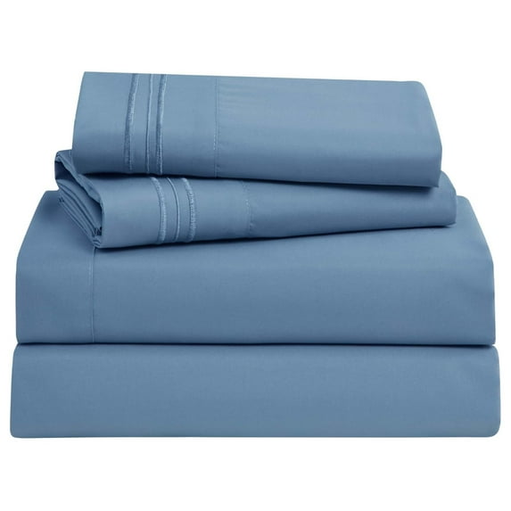 Full XL Bed Sheet Set - Wrinkle, Fade, Stain Resistant, Deep Pocket Sheets - Luxury Soft Bedding Sheets & Pillowcases, Full XL Blue Heaven