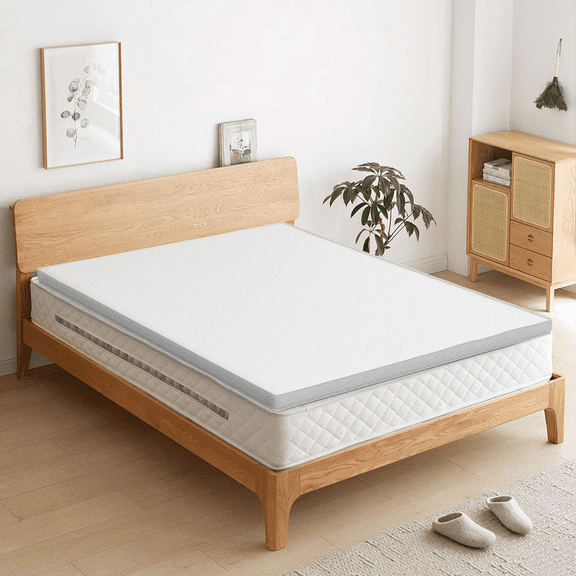 Full XL Gel-Infused Memory Foam Mattress Topper with Washable Cover, Cooling & Pressure Relieving Bed Topper, Non-Slip Design, Easy to Unpack