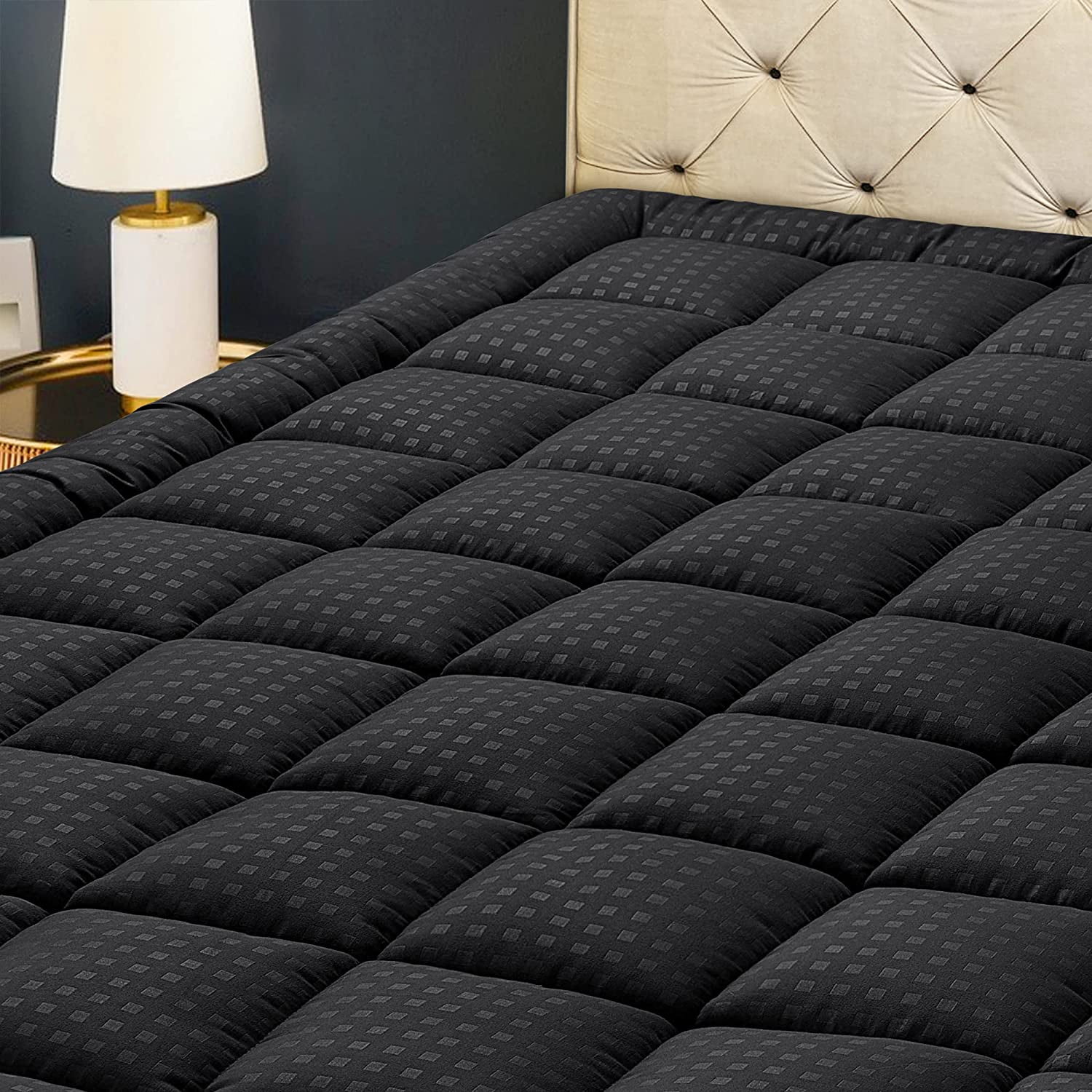Bambu Mattress Topper Queen, 2" Thick, 1000 GSM Cooling Pad With Deep Pocket (60"x80")