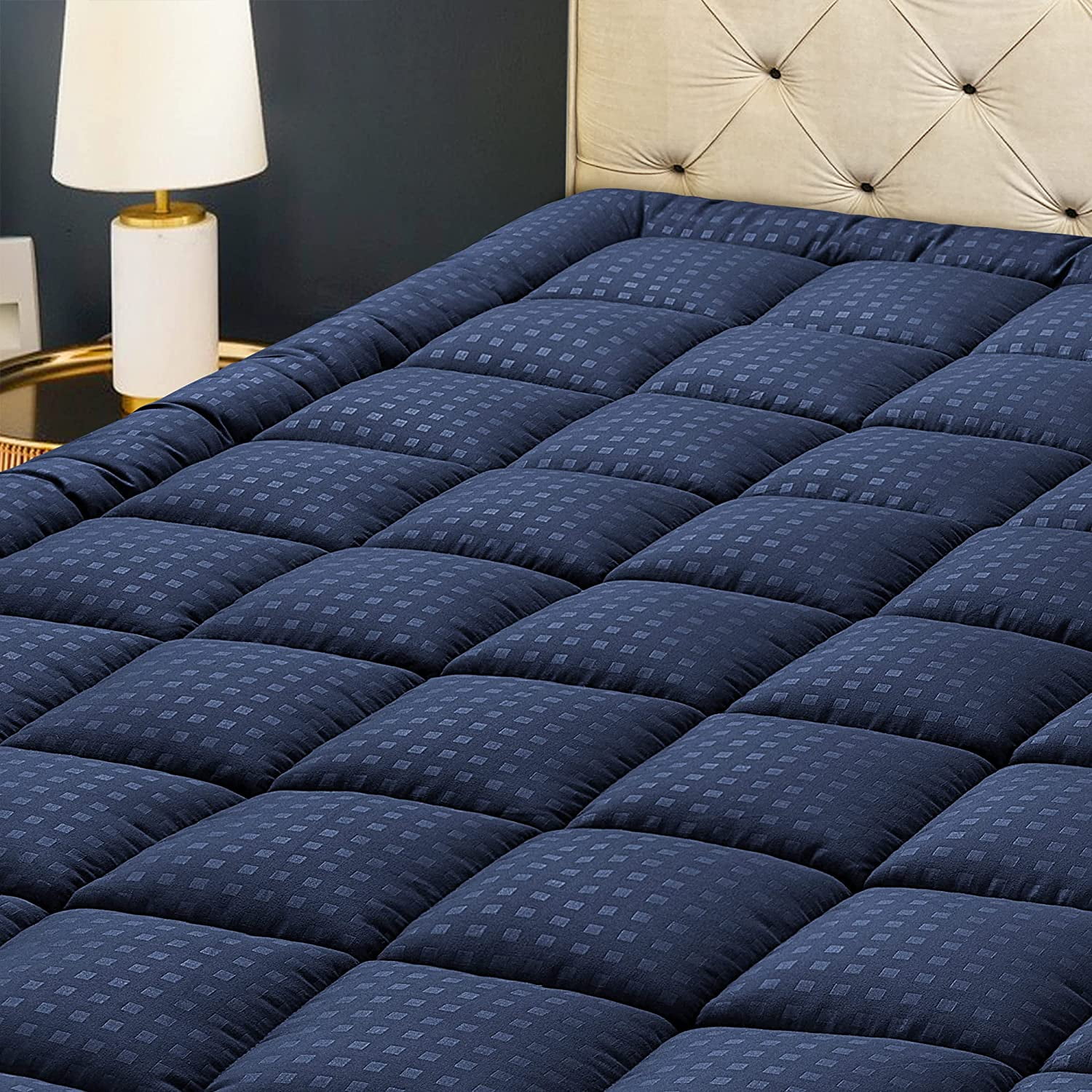Full XL Mattress Pad Quilted Fitted Mattress Protector Cooling Pillow ...