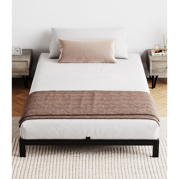 Full-XL Metal Platform Bed Frame with Storage – Steel Slat Support, Heavy-Duty, Easy Assembly, 8 in