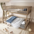 thumbnail image 1 of Full XL-Over-Queen Size Wooden Kids/Teens Bunk Bed with Ladder and Guardrails, Minimalist Designed Detachable Bed Frame, 1 of 10