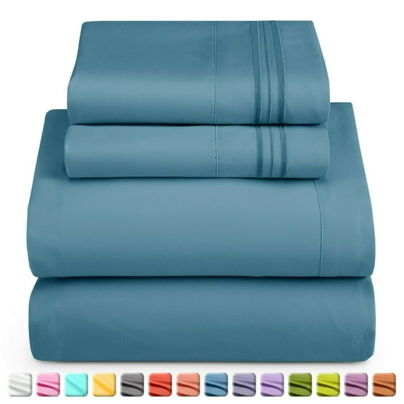 Full XL Sheets Set, Soft Bed Sheets for Full XL Size Bed, Cooling Microfiber Bedding Sheets & Pillowcases Sets, 4 Pieces Full XL Size Sheets