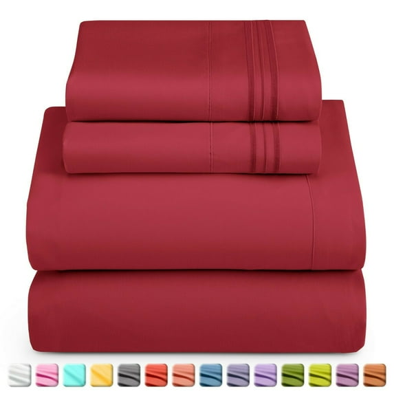 Full XL Sheets Set, Soft Bed Sheets for Full XL Size Bed, Cooling Microfiber Bedding Sheets & Pillowcases Sets, 4 Pieces Full XL Size Sheets
