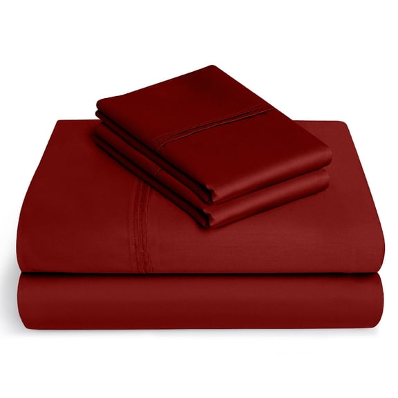 Full-XL Size Giza Sheets - Premium 400-Thread-Count Soft 100% Pure Giza Egyptian Cotton 4PC Bed Sheet Set, 28" Inches Deep Pockets - Burgundy