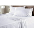 thumbnail image 1 of Full XL Size Sheet Set, 600 Thread Count Pima Cotton Bed Sheet Set, 100% Soft & Durable, Available in 26-30 Inch Mattresses, Soft & Durable Bedding Full-XL Size (Stripe, White), 1 of 5