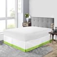 thumbnail image 1 of Full XL Size Tailored Drop Dual Tone Solid Bed Skirt with Adjustable Elastic Belt Microfiber Fabric Fade & Wrinkle Resistant Bed Frame Cover Easy to Fit & Care (16 Inch Drop, Parrot Green), 1 of 4