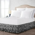 thumbnail image 1 of Full XL Size Tailored Drop Multi Ruffled Solid Bed Skirt with Adjustable Elastic Belt Microfiber Fabric Fade & Wrinkle Resistant Bed Frame Cover Easy to Fit & Care (19 Inch Drop, Zebra Print), 1 of 4