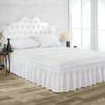 thumbnail image 1 of Full XL Size Tailored Drop Wrap Around Solid Bed Skirt with Adjustable Elastic Belt Microfiber Fabric Fade & Wrinkle Resistant Bed Frame Cover Easy to Fit & Care (20 Inch Drop, White), 1 of 4