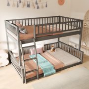 Full Xl Over Queen Bunk Bed, Gray - Made With Materials For Superior Quality Bed And Stylish