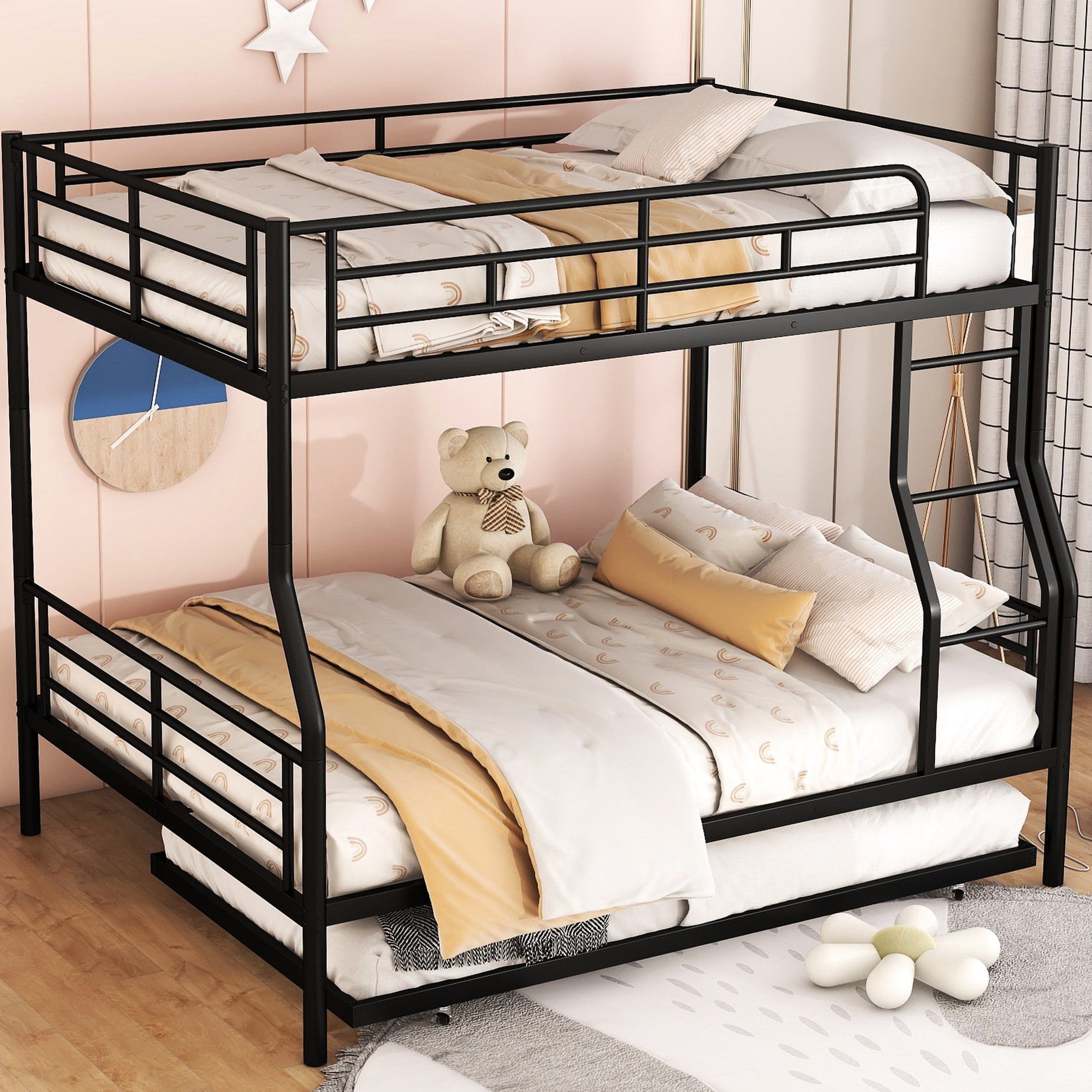 Full Over Queen Bunk Bed With Trundlenull