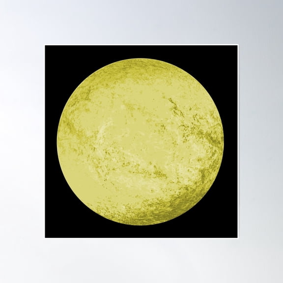 Full Yellow Moon Poster Wall Art, Modern Wall Decor, 24x24 UNFRAMED
