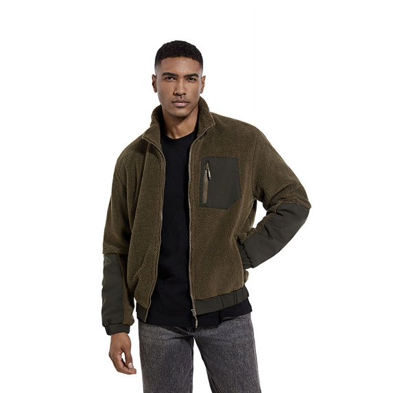 Full Zip Casual Jacket with Pockets for Men (L, ArmyGreen)