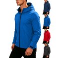 thumbnail image 1 of Full Zip Hooded Jacket for Men,Lightweight Windproof Waterproof Outdoor Casual Rain Coat with Front Pockets and Adjustable Cuffs, 1 of 6
