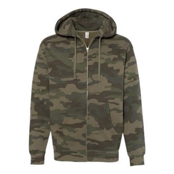 Full-Zip Hooded Sweatshirt, Forest Camo - Extra Large