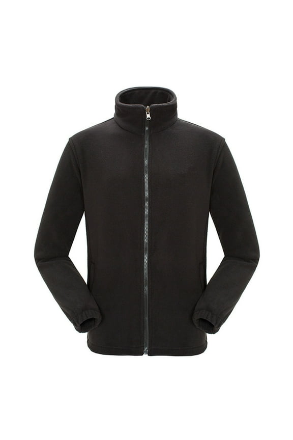 Full Zip Jackets for Women No Hood Casual Fleece Collared Warm Coats Ladies Long Sleeve Solid Color Soft Winter Workout Coat with Pockets