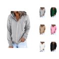 thumbnail image 1 of Full Zip Up Hoodies for Women Long Sleeve Hooded Sweatshirts Pockets Casual Jackets for Women, 1 of 9