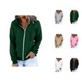 thumbnail image 1 of Full Zip Up Hoodies for Women Long Sleeve Hooded Sweatshirts Pockets Casual Jackets for Women, 1 of 9