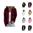 thumbnail image 1 of Full Zip Up Hoodies for Women With Pockets Long Sleeve Hooded Sweatshirts Casual Drawstring Jackets for Women, 1 of 6