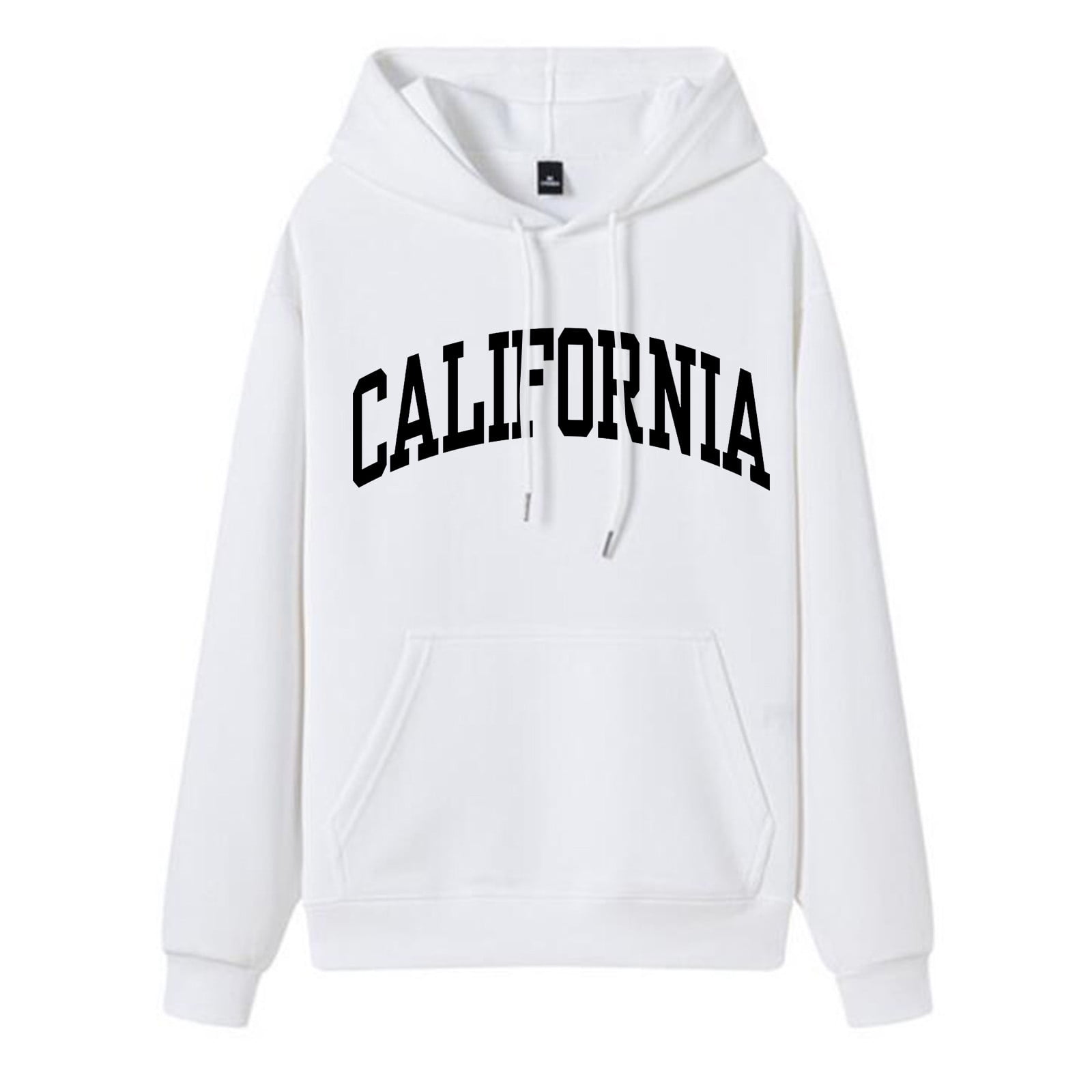 Letter California Print Preppy Style Thermal Lined Sweatshirt In