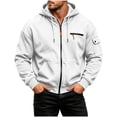 thumbnail image 1 of Full Zip up Hoodie for Men - Fleece Long Sleeve Drawstring Sweatshirt Jacket - Loose Fall Hooded Outerwear with Pockets, 1 of 5