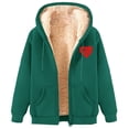 thumbnail image 1 of Full Zipper Sherpa Hoodie Women Thick Fleece Lined Warm Winter Cozy Fashion Graphic Solid Jacket with Pockets, 1 of 6